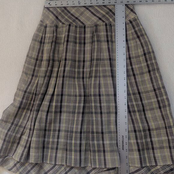 Plaid Linen Skirt by Lilith - Picture 3 of 6